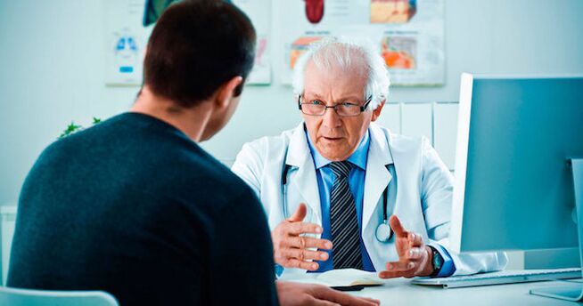 A doctor advises a man on potency-enhancing drugs